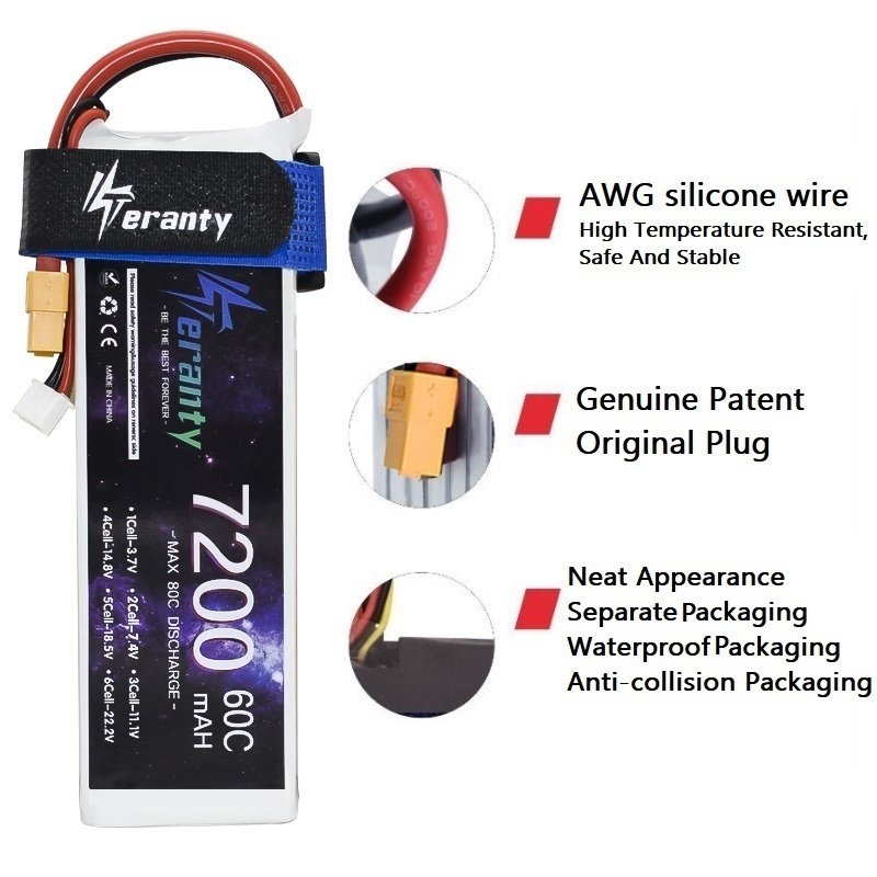 Upgrade 2S 7.4V 7200mAh 60C 6S - Drone Battery 6S 评论和价格
