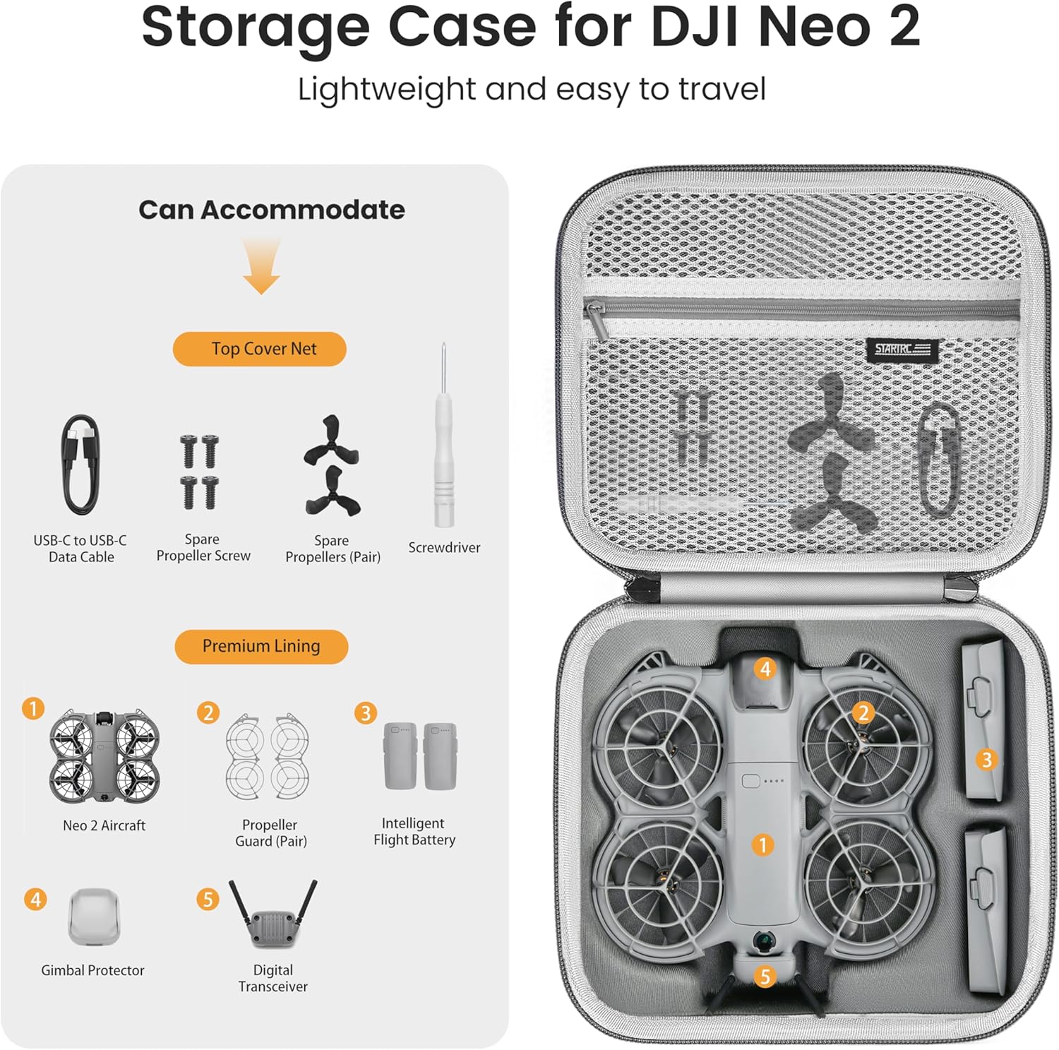 STARTRC Neo 2 Portable PU Shou - Drone Battery Case 评论和价格