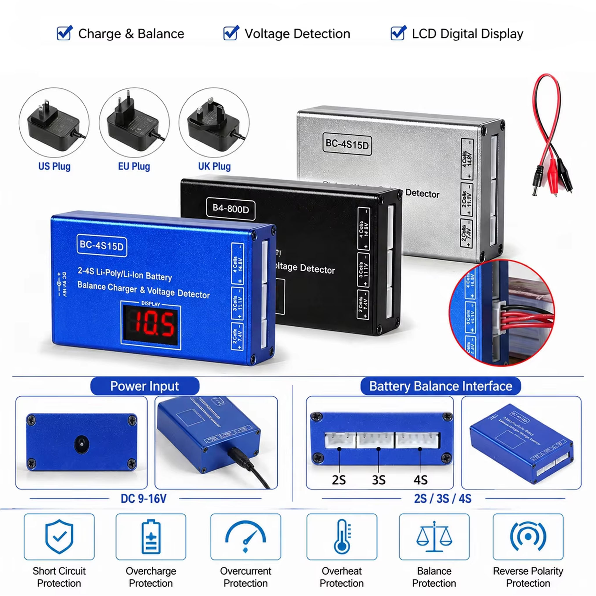 BC-4S15D 2-4S Lithium Balance  - Drone Battery Voltage Checker 评论和价格