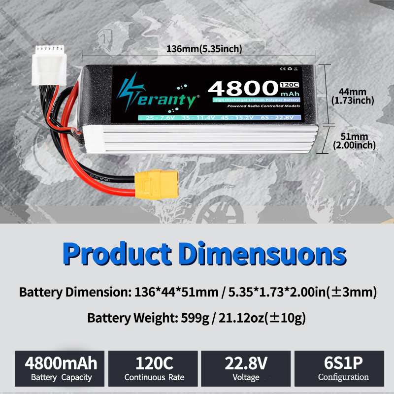 TERANTY 6S 4800mAh Lipo Batter - Drone Battery Plate 评论和价格