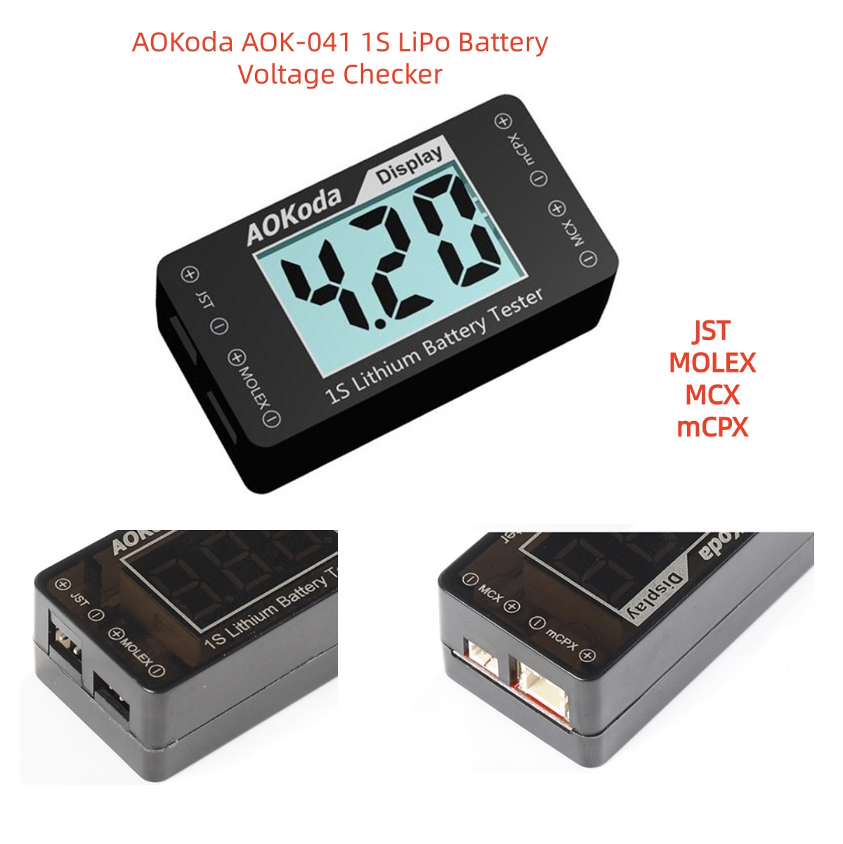 AOKoda AOK-041 1S LiPo Battery - Drone Battery Voltage Checker 评论和价格