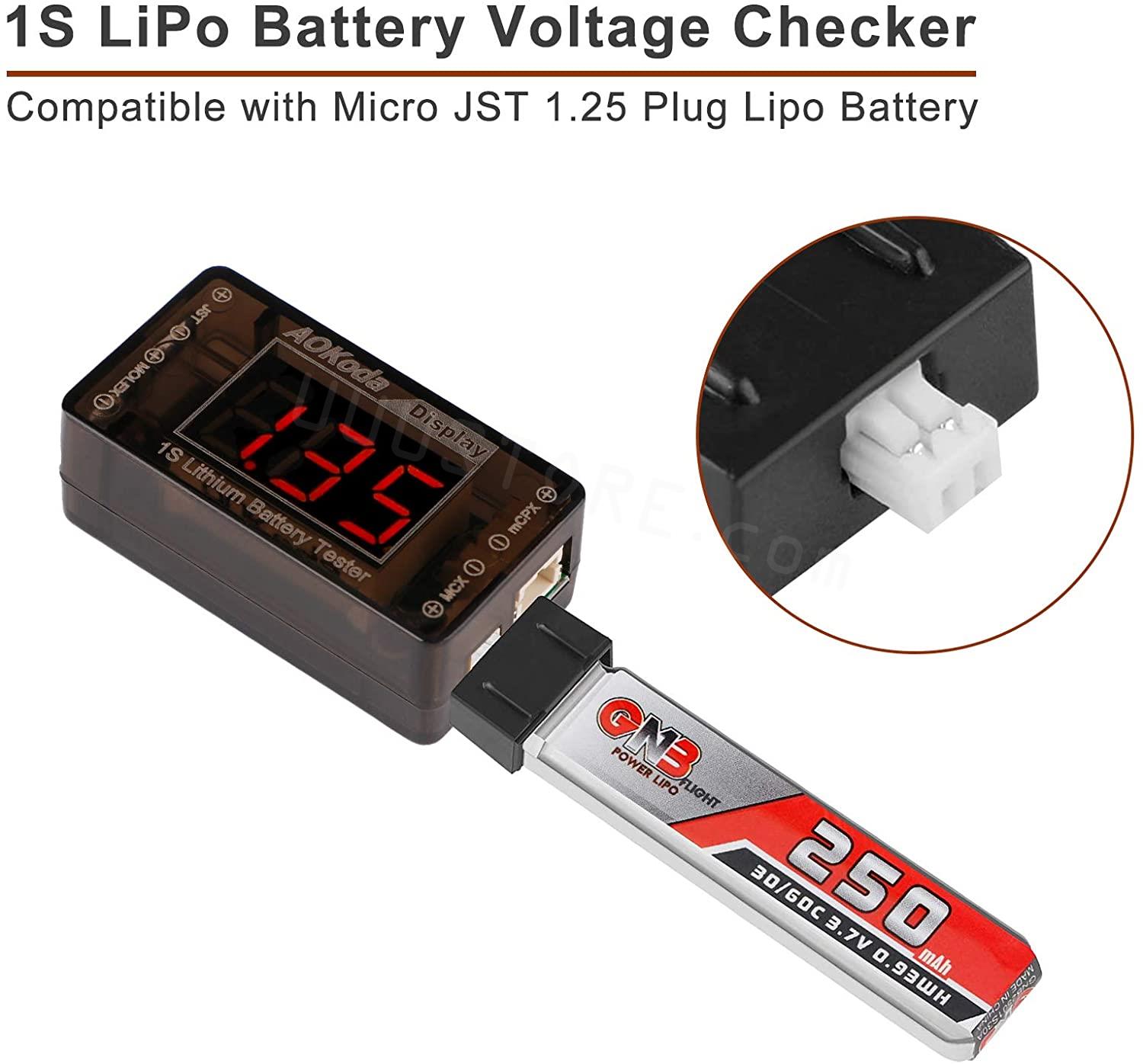AOKoda AOK-041 1S LiPo Battery - Drone Battery Voltage Checker 评论和价格