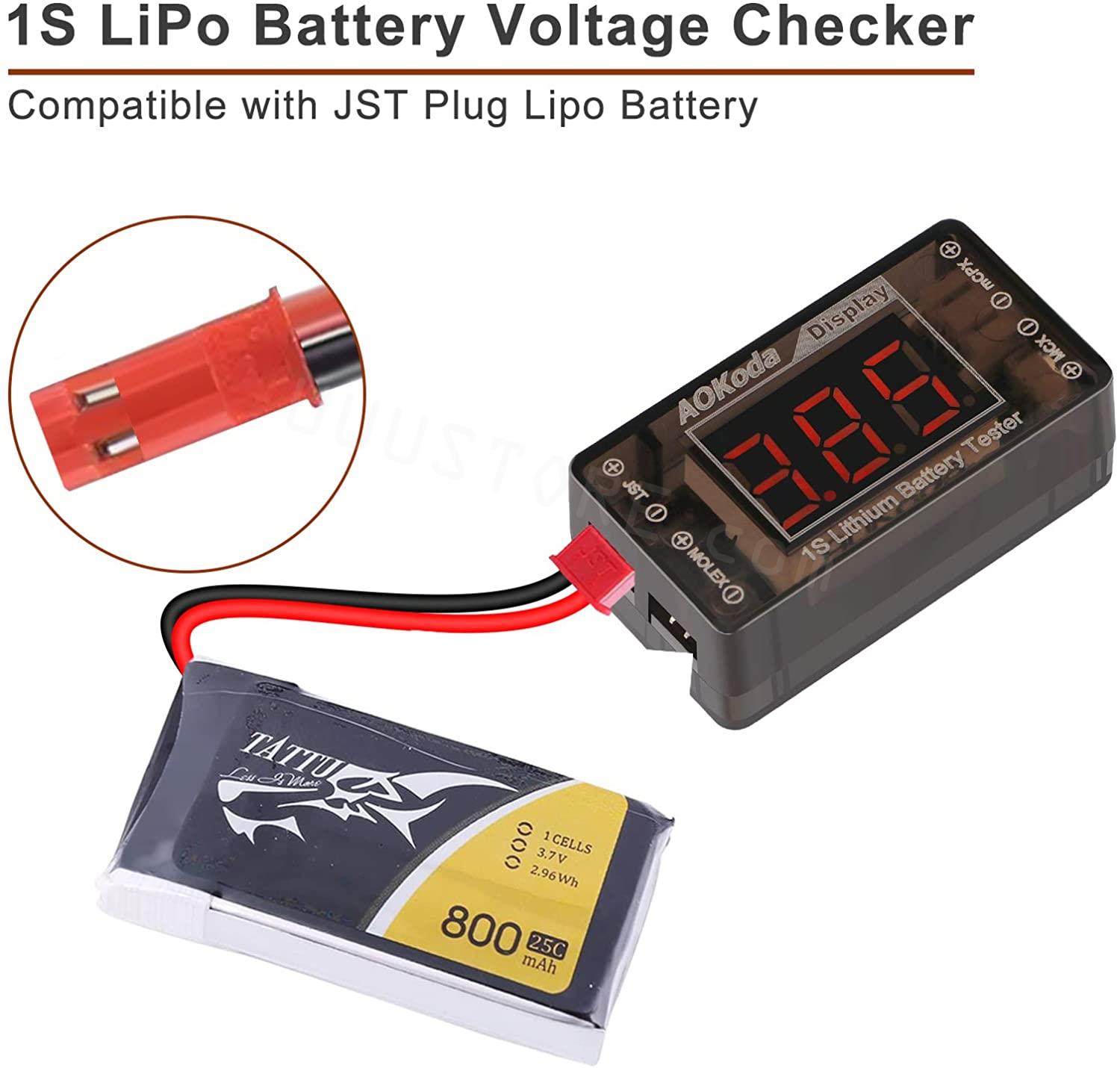AOKoda AOK-041 1S LiPo Battery - Drone Battery Voltage Checker 评论和价格