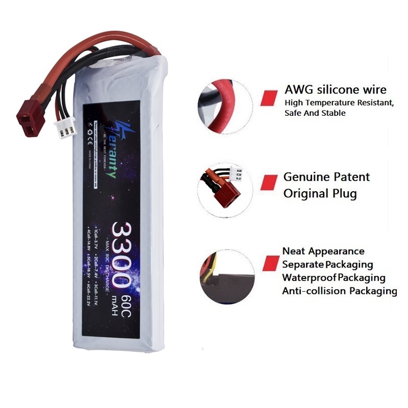 2S 7.4V LiPo Battery 3300mAh 6 - Drone Battery Connector 评论和价格