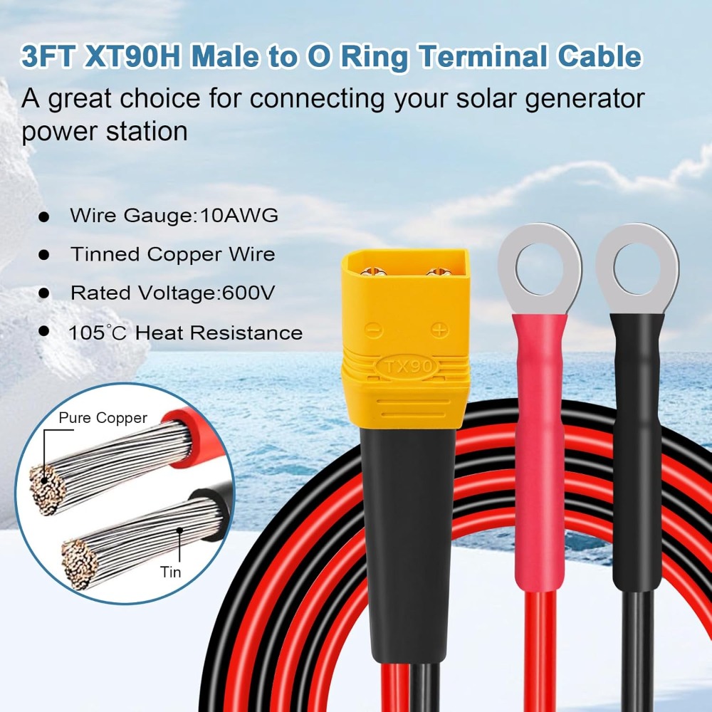 XT90 to O Ring Terminal Cable  - Drone Battery Connector 评论和价格