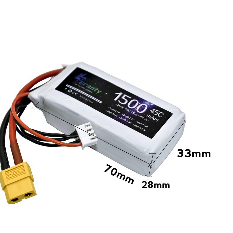 TERANTY 3s 45C 11.1V 1500mah L - Drone Battery 3S 评论和价格