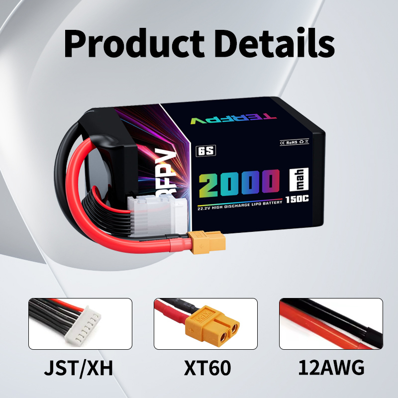TERFPV 6S 22.2V 2000mAh 150C/3 - Drone Battery Plate 评论和价格