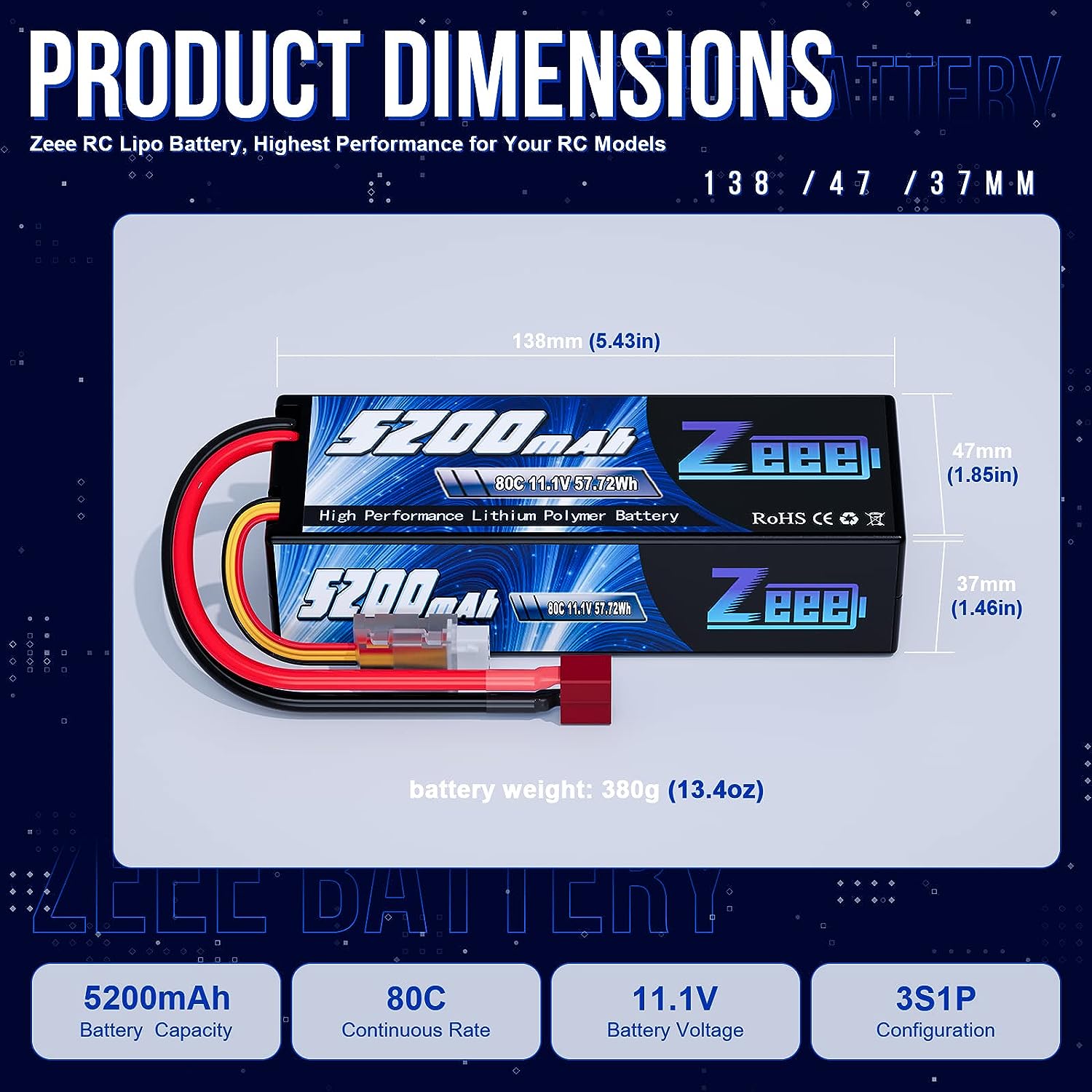 1/2pcs Zeee 3S 5200mAh Lipo Ba - Drone Battery 3S 评论和价格
