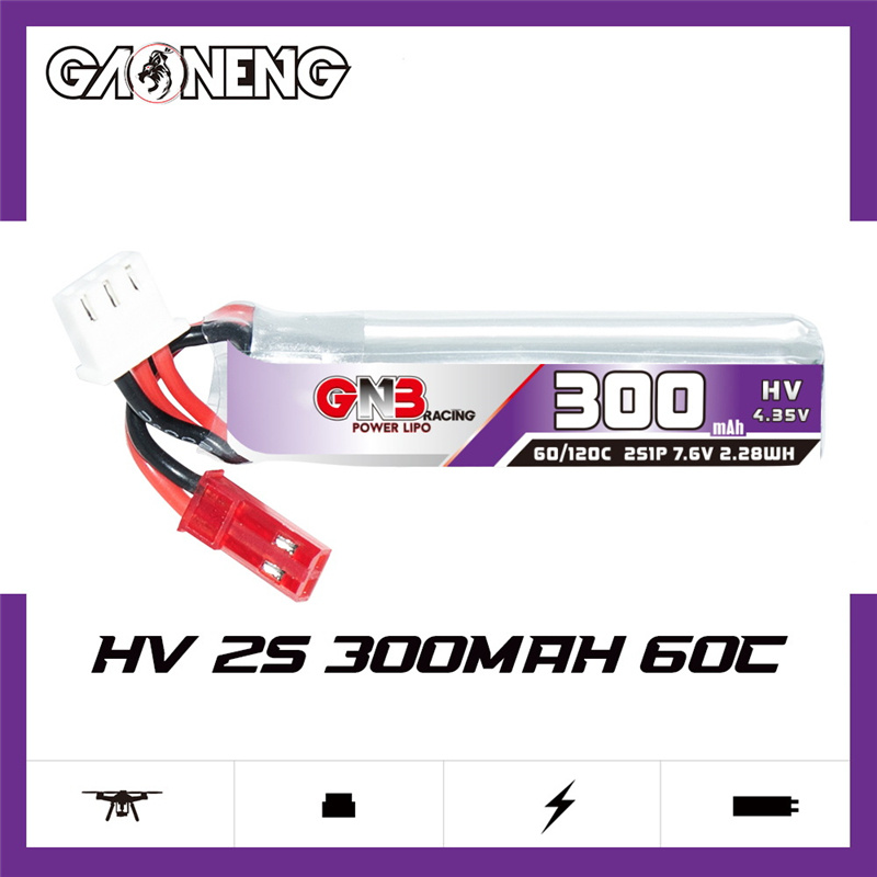 GAONENG GNB 2S 7.6V 300mAh 60C - Drone Battery Connector 评论和价格