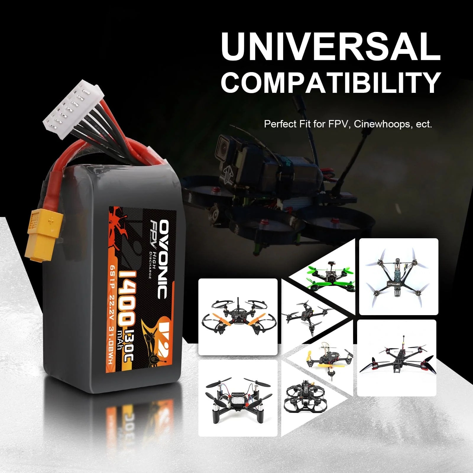 Ovonic 6S LiPo Battery 22.2V 1 - Drone Battery Bag 评论和价格